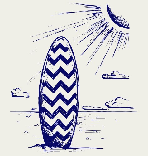 Beach Surfboards Sketch Vector Image