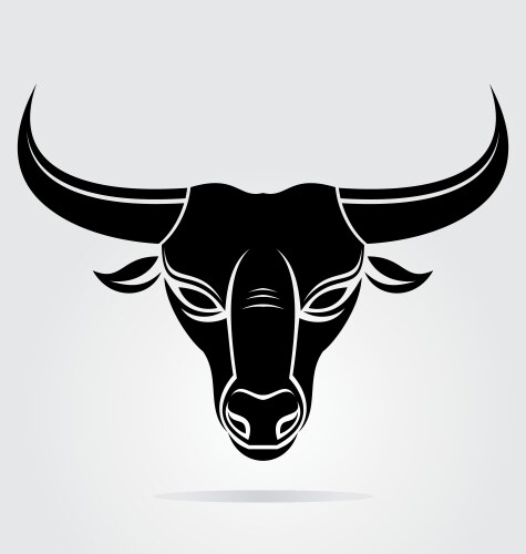 Black bulls head mascot Vector Image