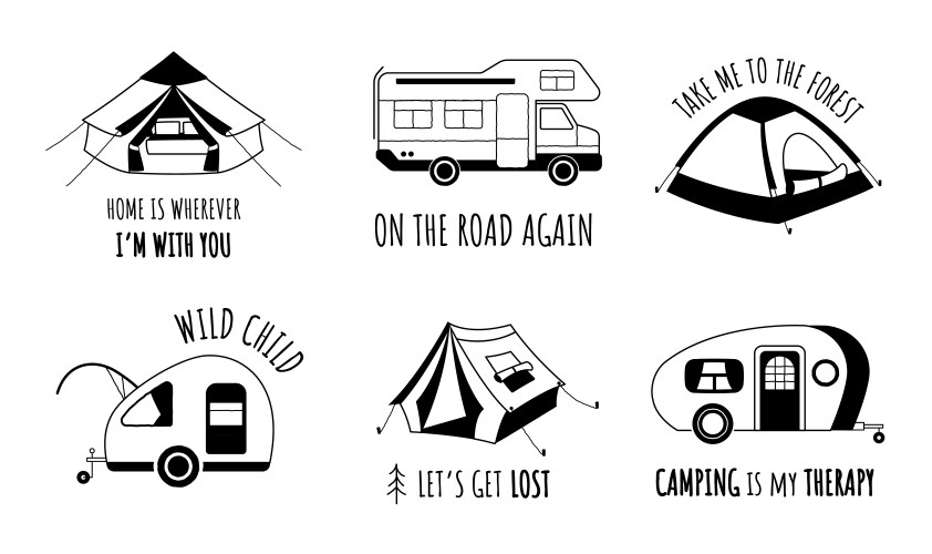 Camping badges set Vector Image