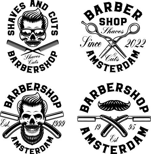 Vintage barbershop badges Vector Image