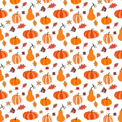 Autumn Pumpkin Pattern Vector Image