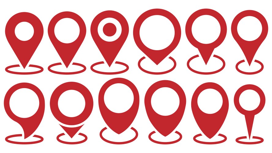 Set of map pointer location symbols web vector image