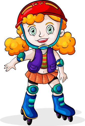 A caucasian girl skating Vector Image