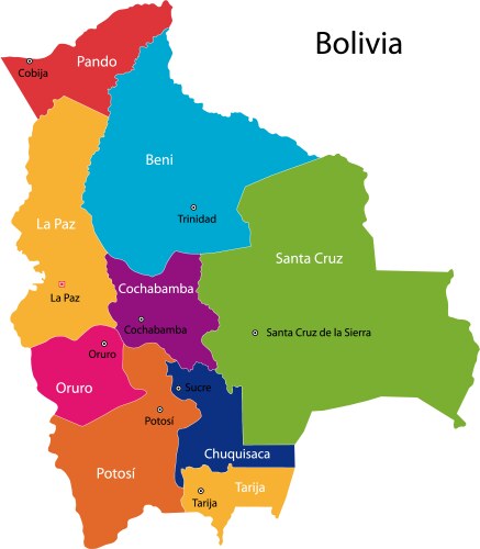 Bolivia map vector image