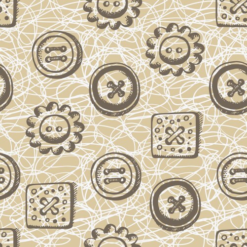 Seamless pattern with buttons in retro style vector image