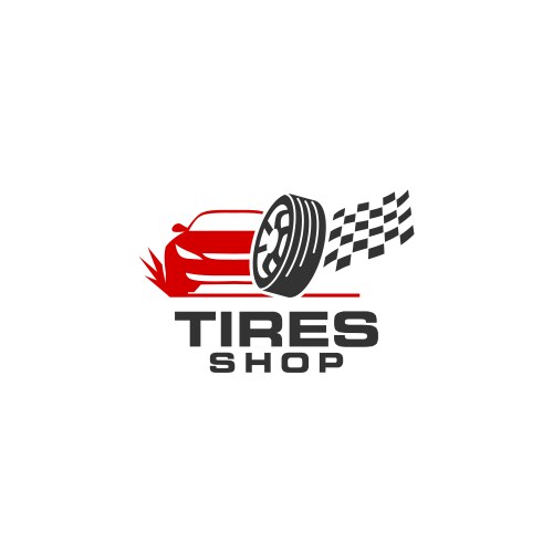 Tires shop logo design template silhouette tire vector image