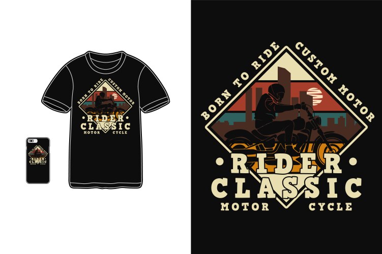 Classic Motorcycle Rider Tee Vector Image