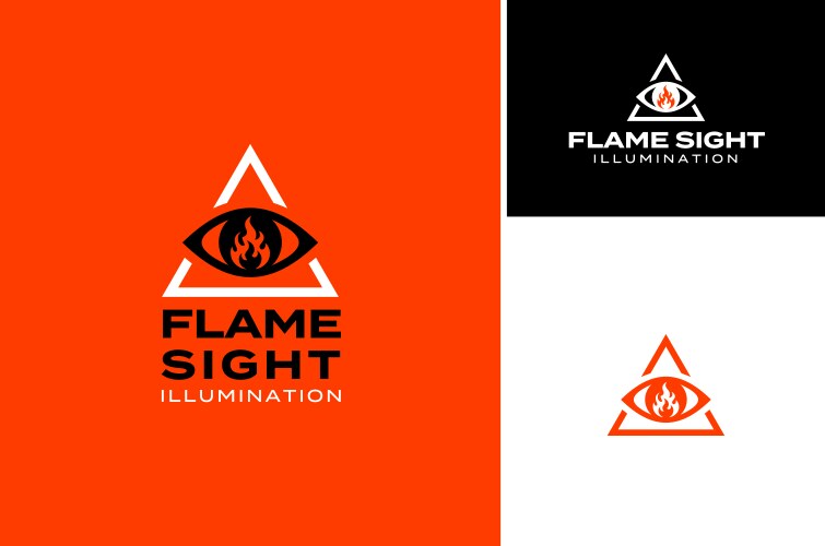 Freemason Illuminati Triangle Flame Logo Vector Image