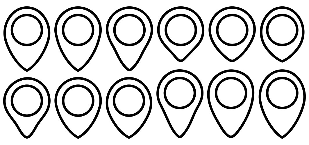 Set of map pointer location symbols web vector image