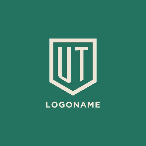 Initials ut logo monogram with simple circle line – Royalty-Free Vector ...