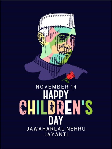 Happy children day design nehru Vector Image