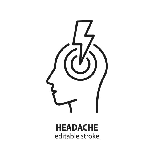 headache line icon symbol stress vector image