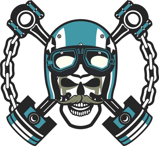 Motorcycle Skull Emblem Vector Image