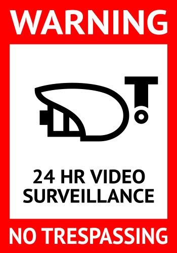 notice video surveillance symbol label vector image