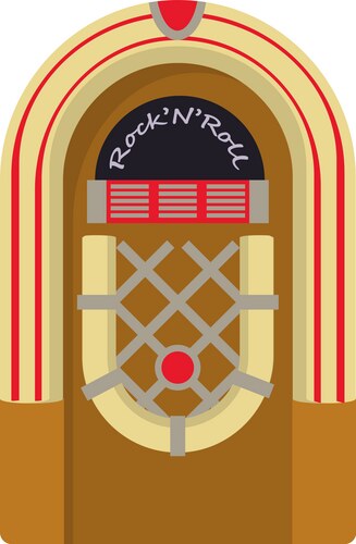 Angled view of a retro jukebox classic – Royalty-Free Vector | VectorStock