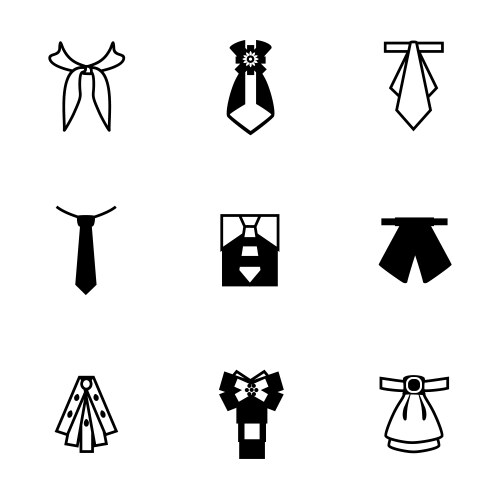 Tie set sketch engraving Royalty Free Vector Image