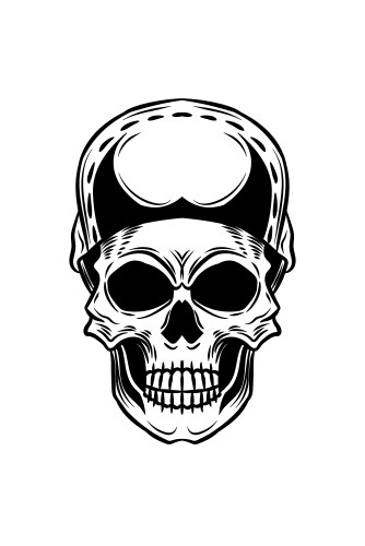 Skull with hat Vector Image