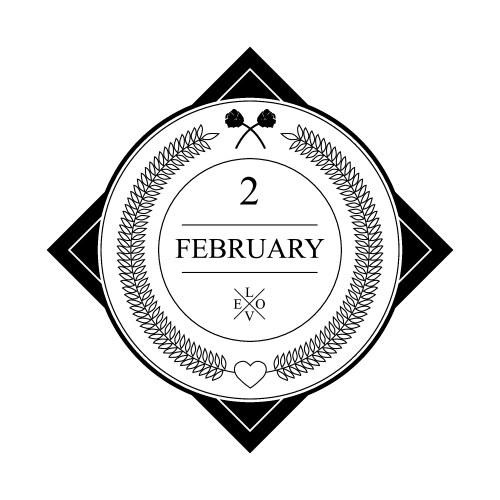 February minimalist icon design vector image