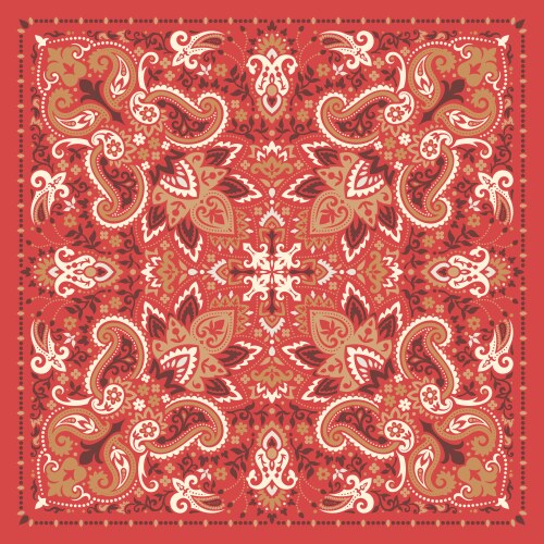 Paisley Bandana Print Vector Image
