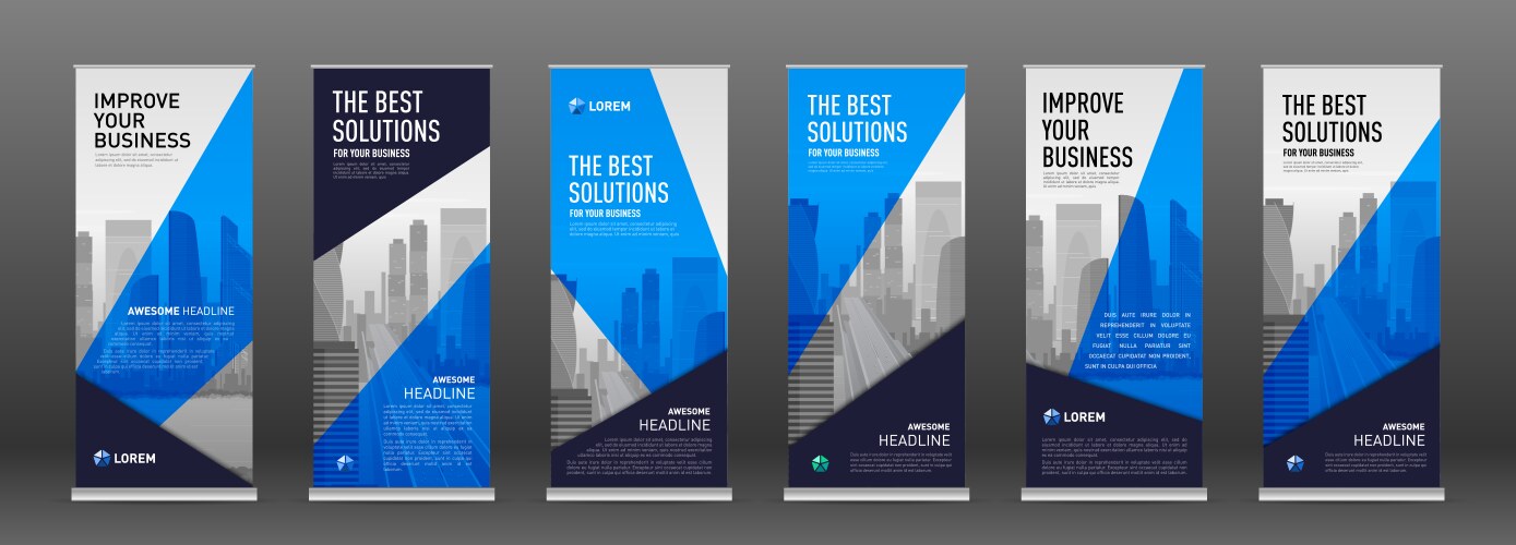 Construction roll up banner design template Vector Image