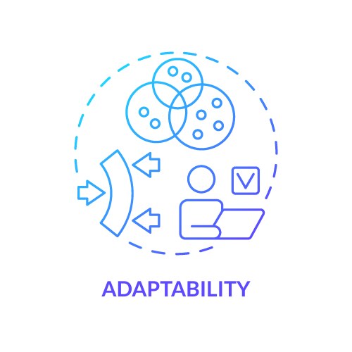 adaptability blue gradient concept icon vector