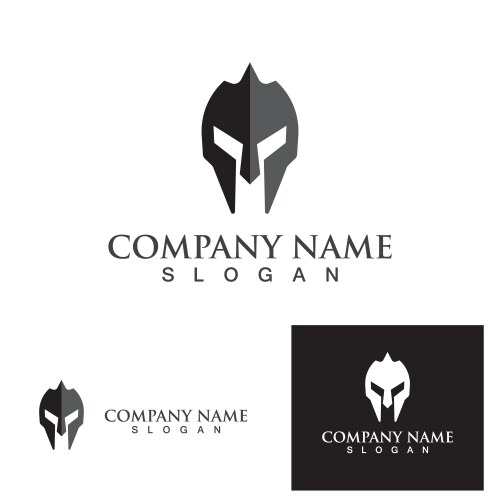 Spartan helmet logo template vector image