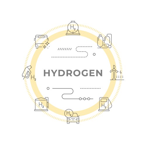 Hydrogen line outline modern concept vector image