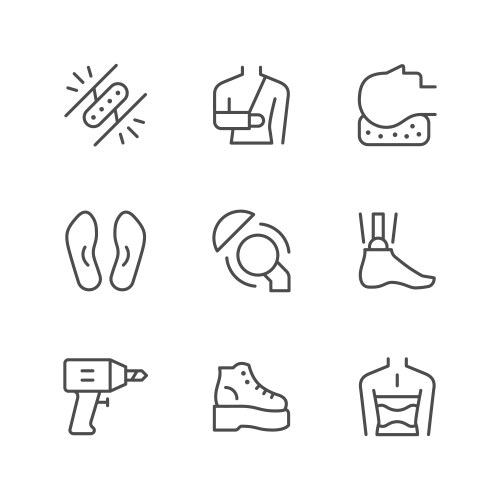 set line icons orthopedics vector image