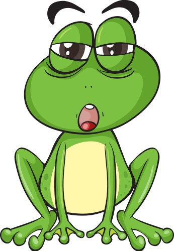 Suspicious cartoon frog Vector Image