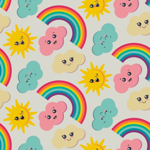 Sun modern seamless pattern Royalty Free Vector Image