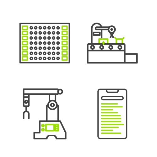 Set line computer api interface assembly vector image