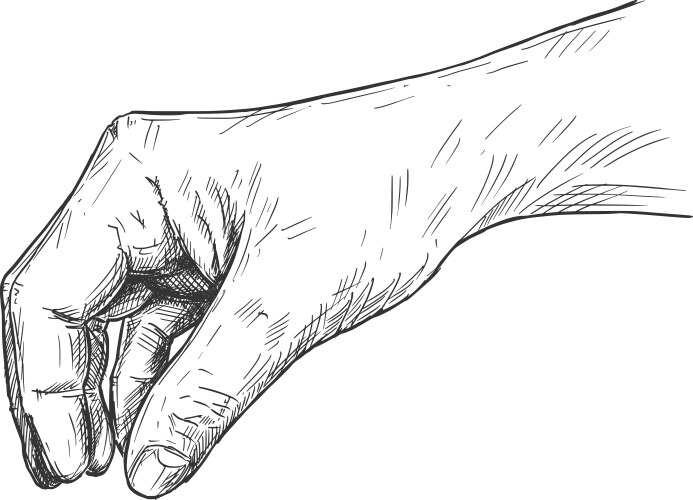 Artistic or drawing of hand holding something Vector Image