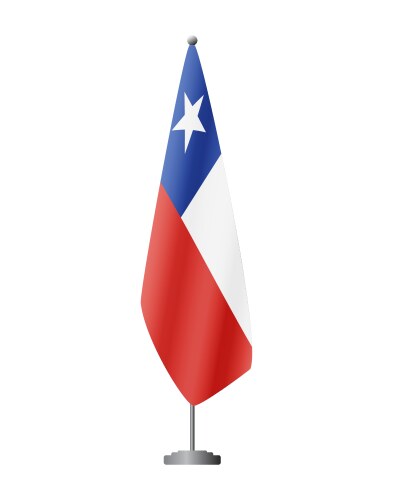 Chile Flag on Flagpole Vector Image