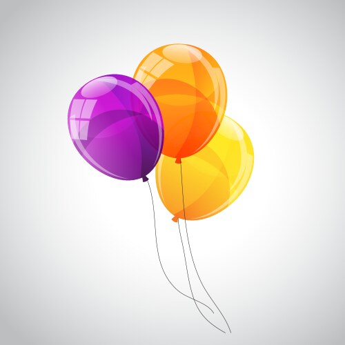 color glossy balloons background vector image