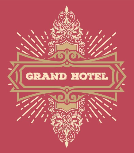 Ornate Floral Emblem Vector Image