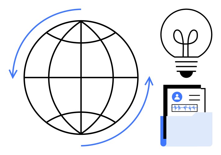 Global networking concept with innovation and data vector image