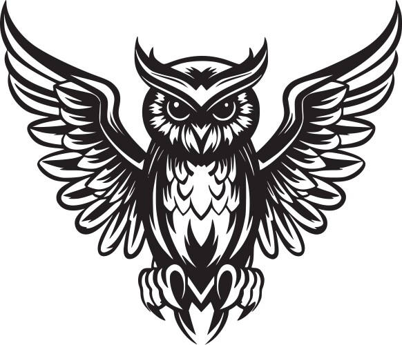 Owl samurai mascot silhouette Royalty Free Vector Image