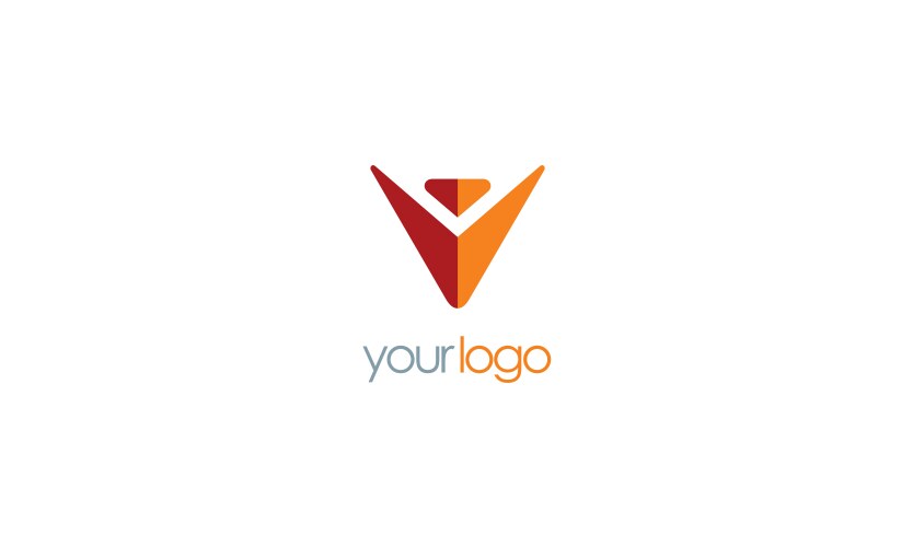 victory letter v logo vector