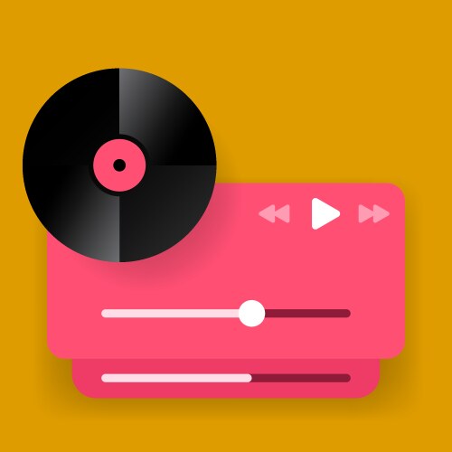 Simple music player user interface floating pop up vector image