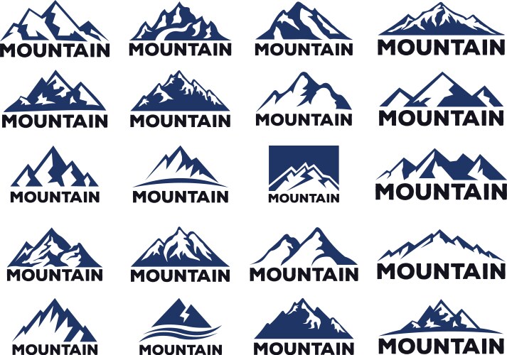 Mountain Icon Collection Royalty Free Vector Image