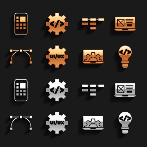 Set ui or ux design front end development web vector image
