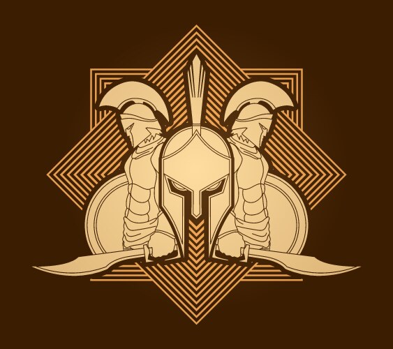 Spartan Warriors with Swords Vector Image