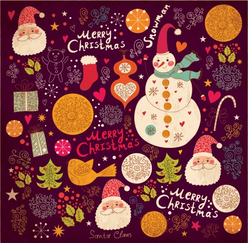 Merry christmas with santa Royalty Free Vector Image