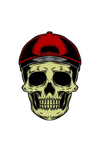 Skull with hat and bandana Vector Image