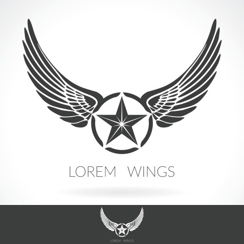 Winged Star Badge Template Vector Image