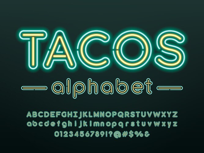 neon font vector image