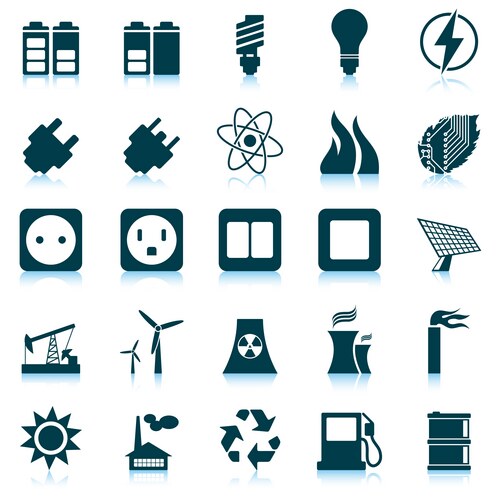 Electric circuit scheme icon set Royalty Free Vector Image