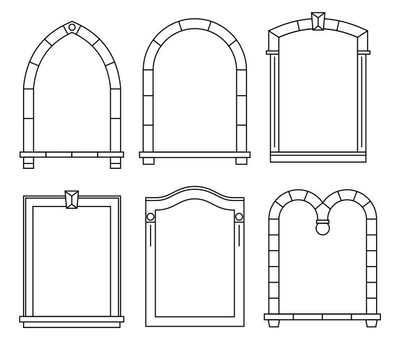 classical frame in the technique of contour vector image