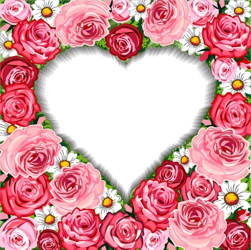 Vintage roses pink frame Royalty Free Vector Image