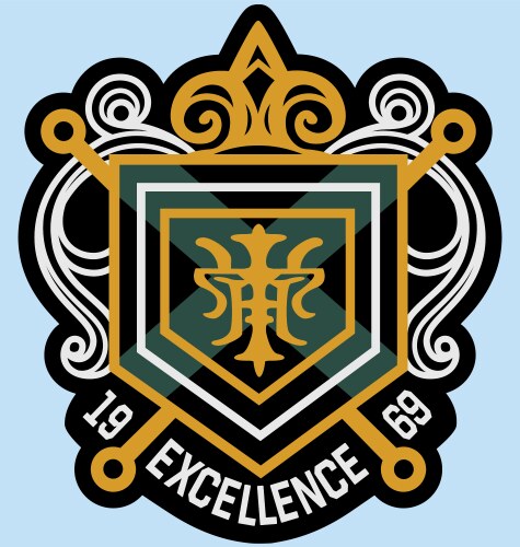 Royal emblem badge shield Royalty Free Vector Image